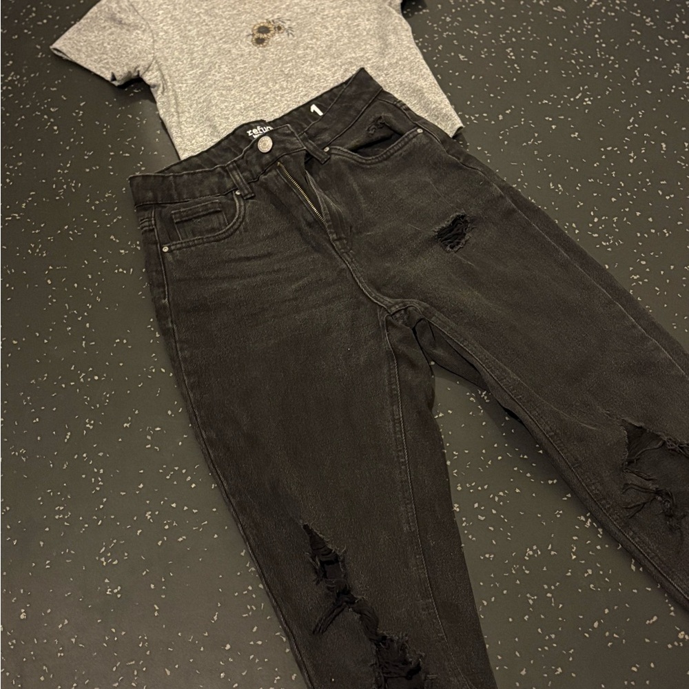 Distressed Black Jeans for Women